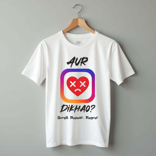 Aur Dekhao? | Hindi Social Media Addict T-Shirt for Gen-Z Scrollers 😴 - Bolitee.in