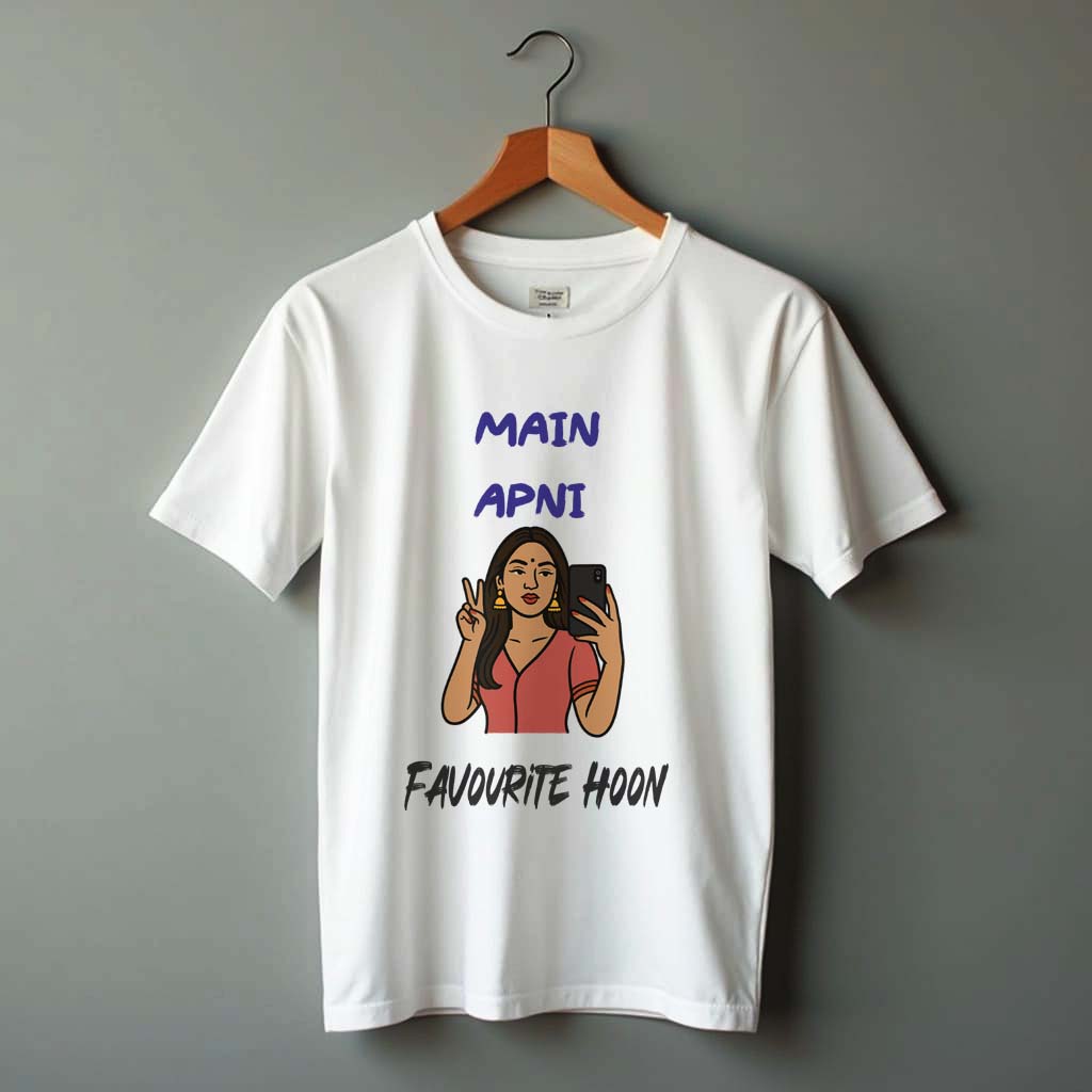 Main Apni Favourite Hoon – Oversized Desi Diva White T-Shirt - Bolitee.in