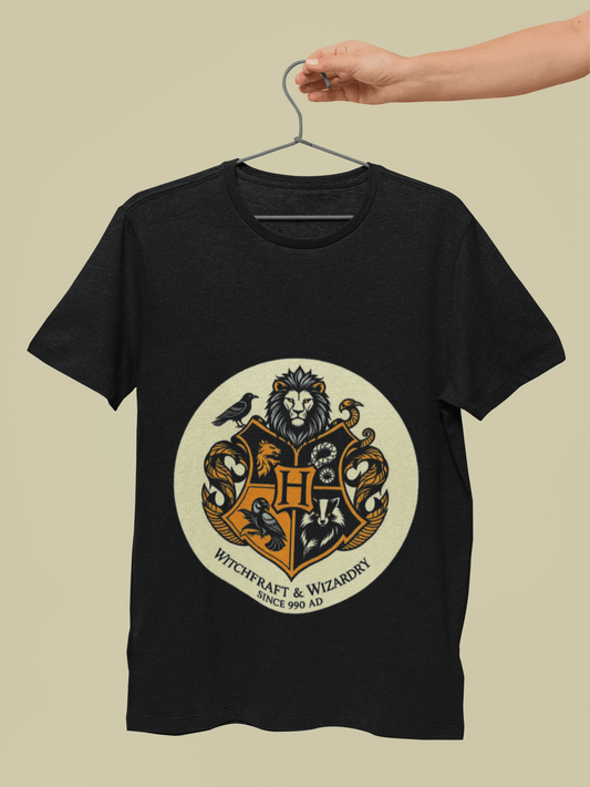 Hogwarts Crest Emblem T-Shirt – House Pride Wizardry Tee